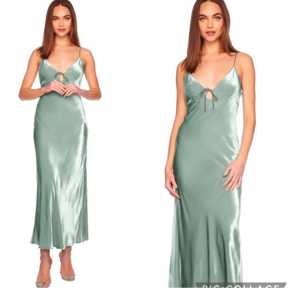 SUSANA MONACO Velvet Silk Blend Cutout Maxi Slip Dress